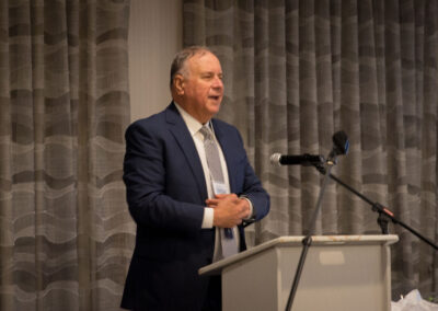 Andy Sarapas on stage.